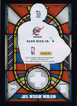 2013-14 Panini Innovation - Rookie Stained Glass #22 Glen Rice Jr. Back