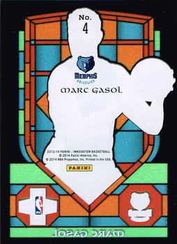 2013-14 Panini Innovation - Stained Glass #4 Marc Gasol Back