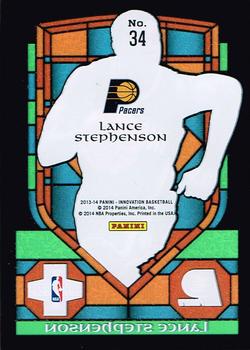 2013-14 Panini Innovation - Stained Glass #34 Lance Stephenson Back