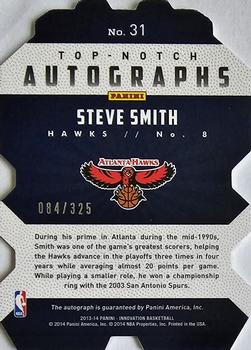 2013-14 Panini Innovation - Top Notch Autographs #31 Steve Smith Back