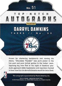 2013-14 Panini Innovation - Top Notch Autographs #51 Darryl Dawkins Back