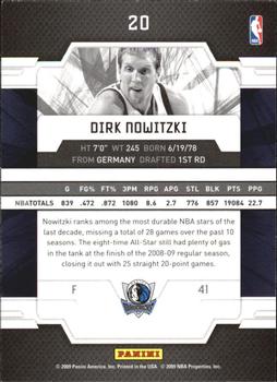 2009-10 Donruss Elite #20 Dirk Nowitzki Back