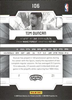 2009-10 Donruss Elite #106 Tim Duncan Back