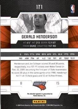 2009-10 Donruss Elite #171 Gerald Henderson Back