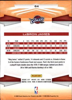 2009-10 Panini #64 LeBron James Back