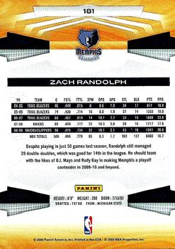 2009-10 Panini #181 Zach Randolph Back