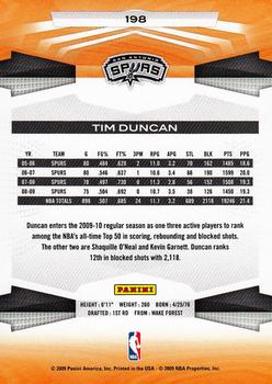 2009-10 Panini #198 Tim Duncan Back