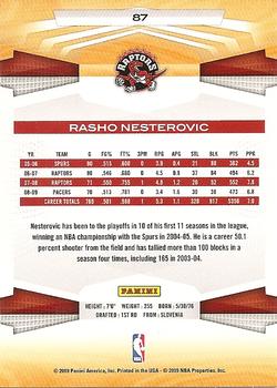 2009-10 Panini #87 Rasho Nesterovic Back