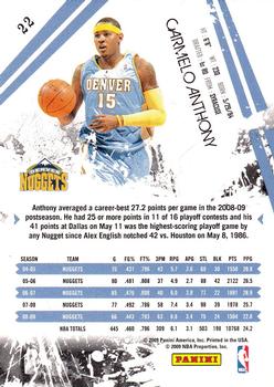 2009-10 Panini Rookies & Stars #22 Carmelo Anthony Back