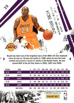 2009-10 Panini Rookies & Stars #39 Kobe Bryant Back