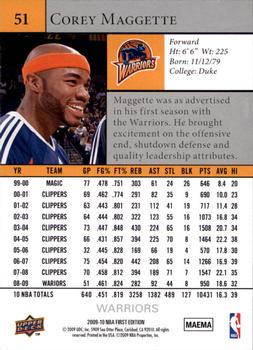 2009-10 Upper Deck First Edition #51 Corey Maggette Back