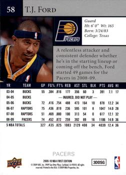 2009-10 Upper Deck First Edition #58 T.J. Ford Back