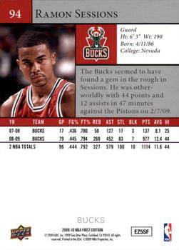 2009-10 Upper Deck First Edition #94 Ramon Sessions Back