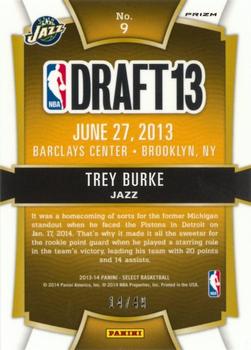 2013-14 Panini Select - Draft Selections Prizms Blue #9 Trey Burke Back