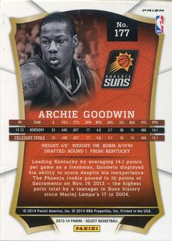 2013-14 Panini Select - Prizms #177 Archie Goodwin Back