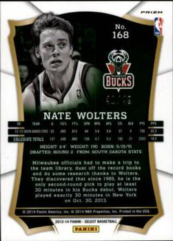 2013-14 Panini Select - Prizms Blue #168 Nate Wolters Back