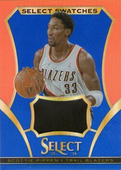 2013-14 Panini Select - Swatches Prizms Blue #43 Scottie Pippen Front