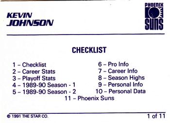 1990-91 Star Kevin Johnson #1 Kevin Johnson Back