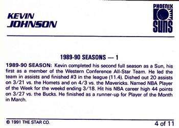 1990-91 Star Kevin Johnson #4 Kevin Johnson Back