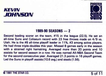 1990-91 Star Kevin Johnson #5 Kevin Johnson Back