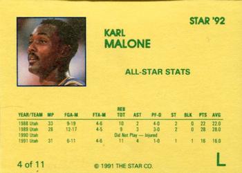 1992 Star Karl Malone #4 Karl Malone Back