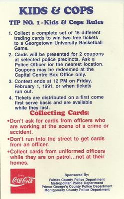 1990-91 Georgetown Hoyas Police #1 Hoyas Team Back
