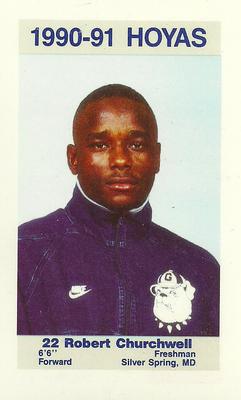 1990-91 Georgetown Hoyas Police #10 Robert Churchwell Front
