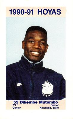 1990-91 Georgetown Hoyas Police #7 Dikembe Mutombo Front