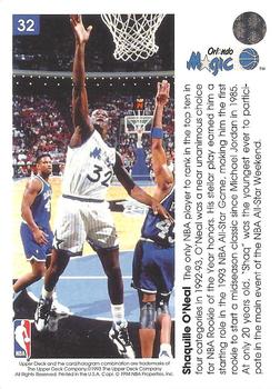 1993-94 Upper Deck Pro View #32 Shaquille O'Neal Back