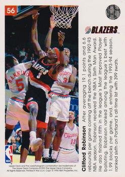 1993-94 Upper Deck Pro View #56 Clifford Robinson Back