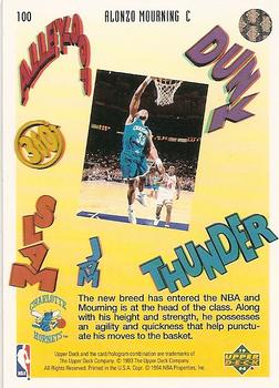 1993-94 Upper Deck Pro View #100 Alonzo Mourning Back