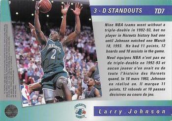 1993-94 Upper Deck French - Triple Double #TD7 Larry Johnson Back