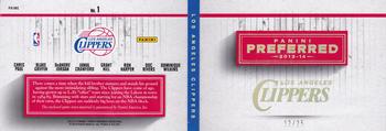 2013-14 Panini Preferred - Clippers Memorabilia Prime #1 Blake Griffin / Chris Paul / DeAndre Jordan / Dominique Wilkins / Doc Rivers / Grant Hill / Jamal Crawford / Ron Harper Back