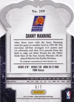 2013-14 Panini Preferred - Gold #209 Danny Manning Back
