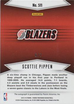 2013-14 Panini Preferred - Gold #511 Scottie Pippen Back