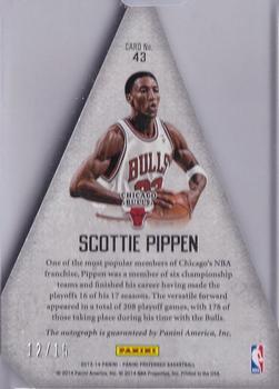 2013-14 Panini Preferred - Purple #43 Scottie Pippen Back
