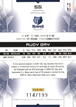 2009-10 Panini Limited #55 Rudy Gay Back
