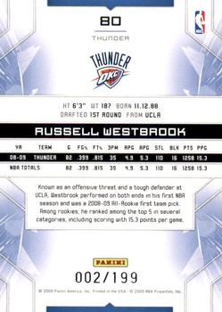 2009-10 Panini Limited #80 Russell Westbrook Back