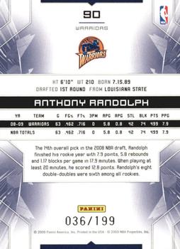 2009-10 Panini Limited #90 Anthony Randolph Back