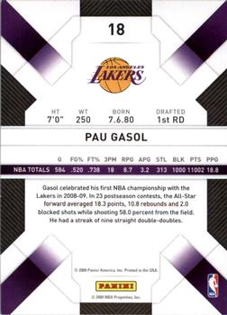 2009-10 Panini Threads #18 Pau Gasol Back