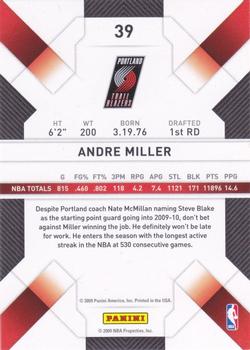 2009-10 Panini Threads #39 Andre Miller Back