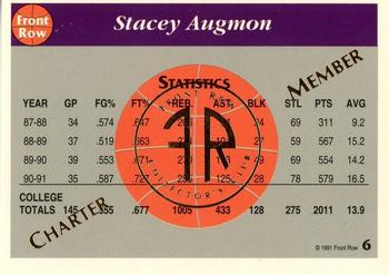 1991 Front Row Stacey Augmon #6 Stacey Augmon Back