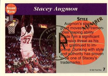 1991 Front Row Stacey Augmon #7 Stacey Augmon Back