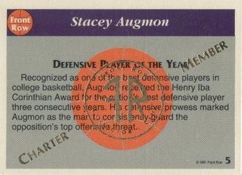 1991 Front Row Stacey Augmon #5 Stacey Augmon Back