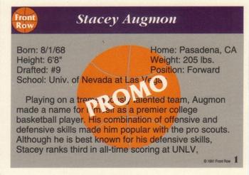 1991 Front Row Stacey Augmon #1 Stacey Augmon Back