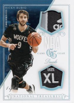 2013-14 Panini National Treasures - NBA Game Gear Dual Prime Laundry Tags #54 Ricky Rubio Front