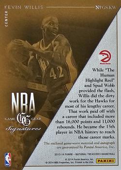 2013-14 Panini National Treasures - NBA Game Gear Signatures #GS-KW Kevin Willis Back