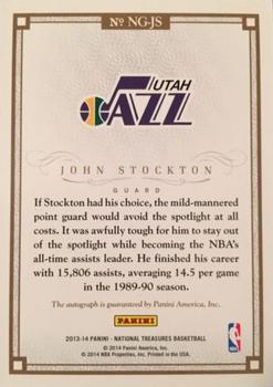2013-14 Panini National Treasures - NBA Greats Signatures Gold #NG-JS John Stockton Back