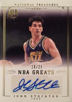 2013-14 Panini National Treasures - NBA Greats Signatures Gold #NG-JS John Stockton Front