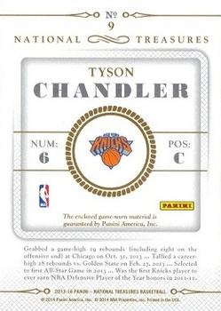 2013-14 Panini National Treasures - NBA Materials Prime #9 Tyson Chandler Back